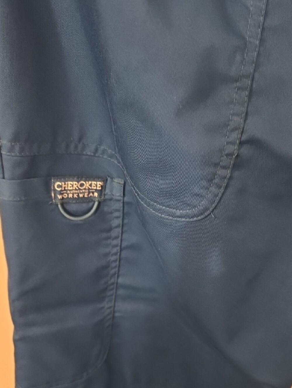 Closet Clearance! Cherokee Carribean Blue  Wide Leg Cargo Scrub Pants - Picture 6 of 12